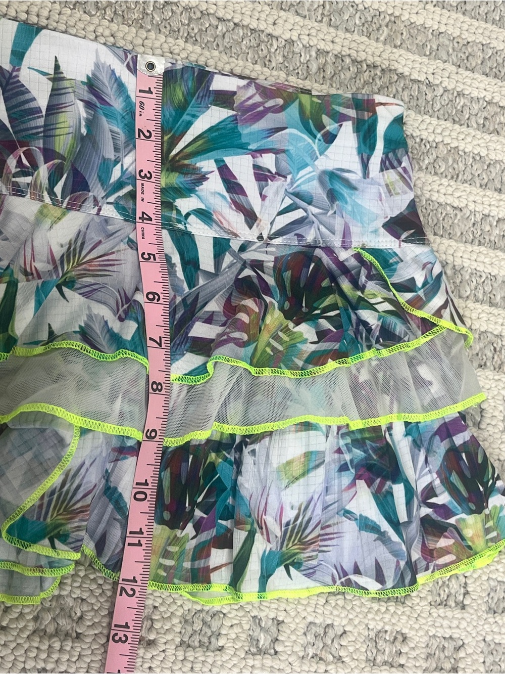 Lucky in Love Tennis pickleball Skirt Womens S Multicolor Tiered Ruffle Trim - Picture 2 of 5